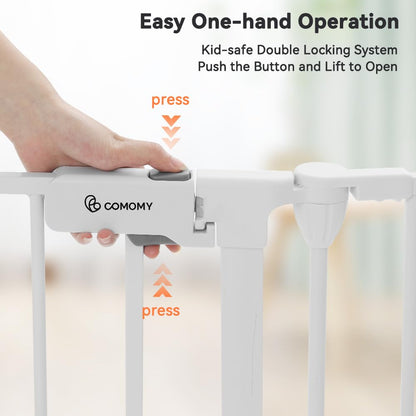 COMOMY 150" Extra Wide Baby Gate With Door - Auto Close Fence Play Area for House Doorways