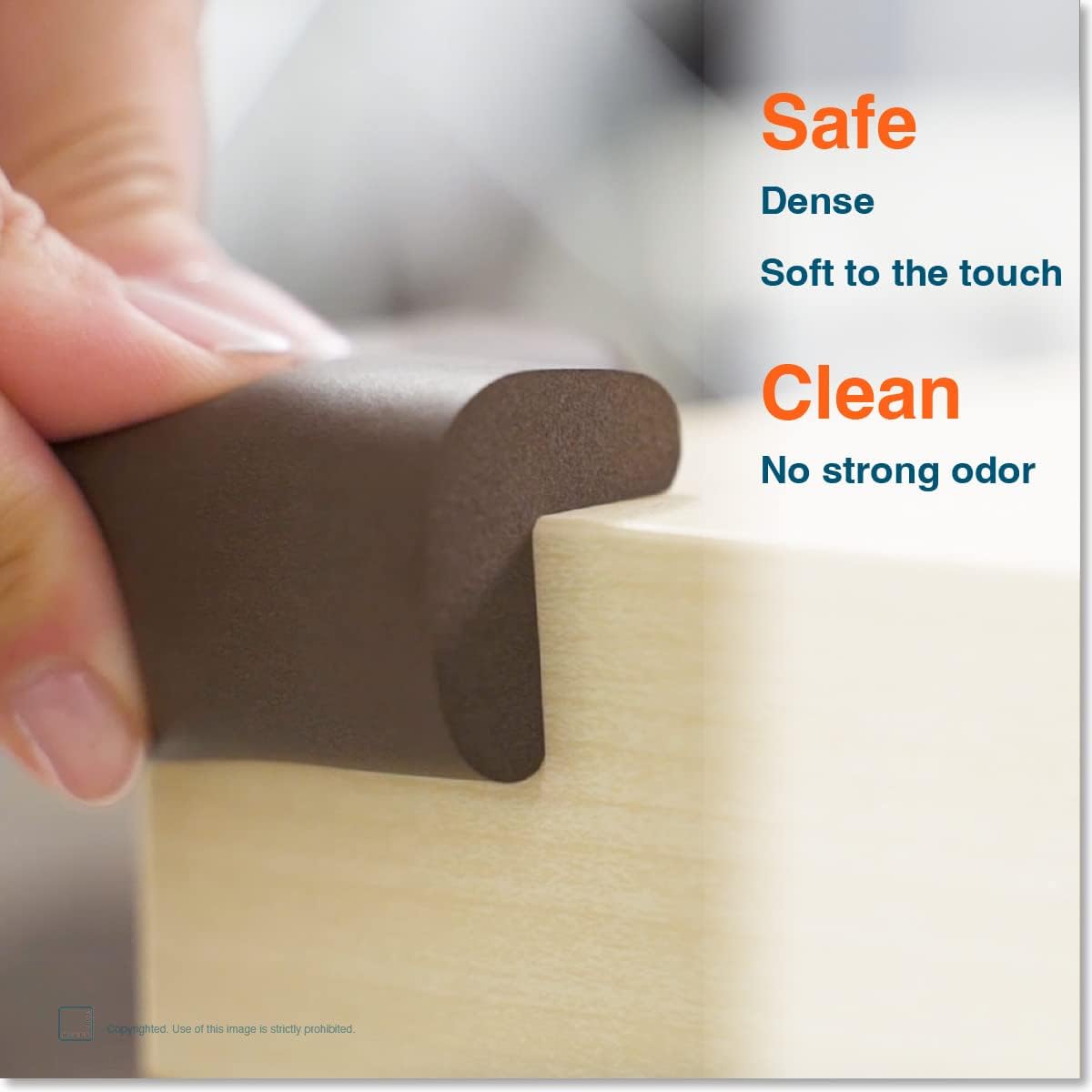 Roving Cove HeftyFit Corner Protector for Baby (8 Large Corners), Heavy-Duty Soft Rubber Foam