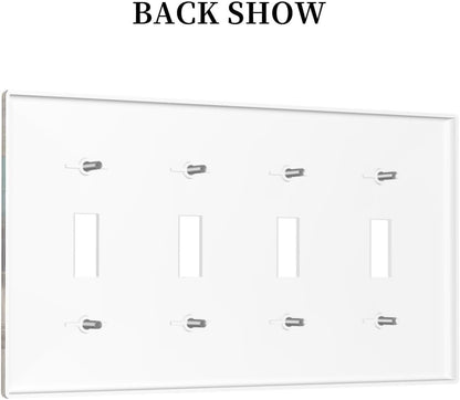 Light Switch Covers Vintage Wood Brown Turquoise Splicing Quad Toggle Electrical Faceplate 4 Gang