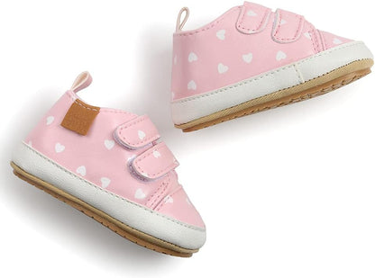 SOFMUO Baby Boys Girls High Top Ankle PU Leather Sneakers Soft Rubber Sole Infant Moccasins Newborn