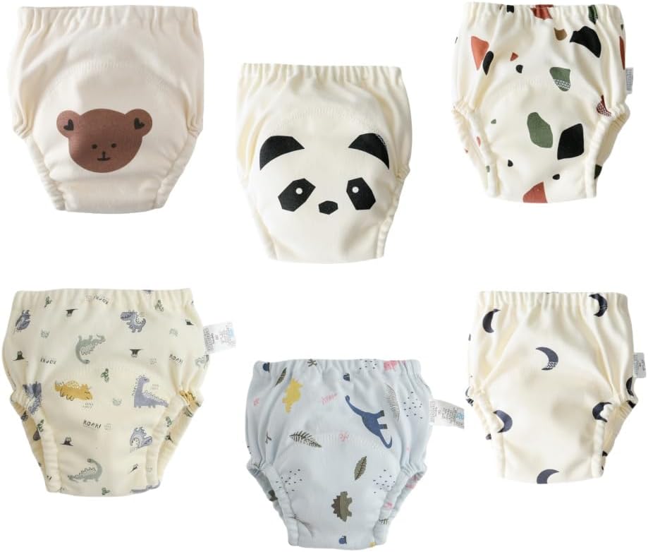 Baby Training Underpants,Soft Cotton Absorbent Potty Training Underwear For Baby Boys And Girls 6