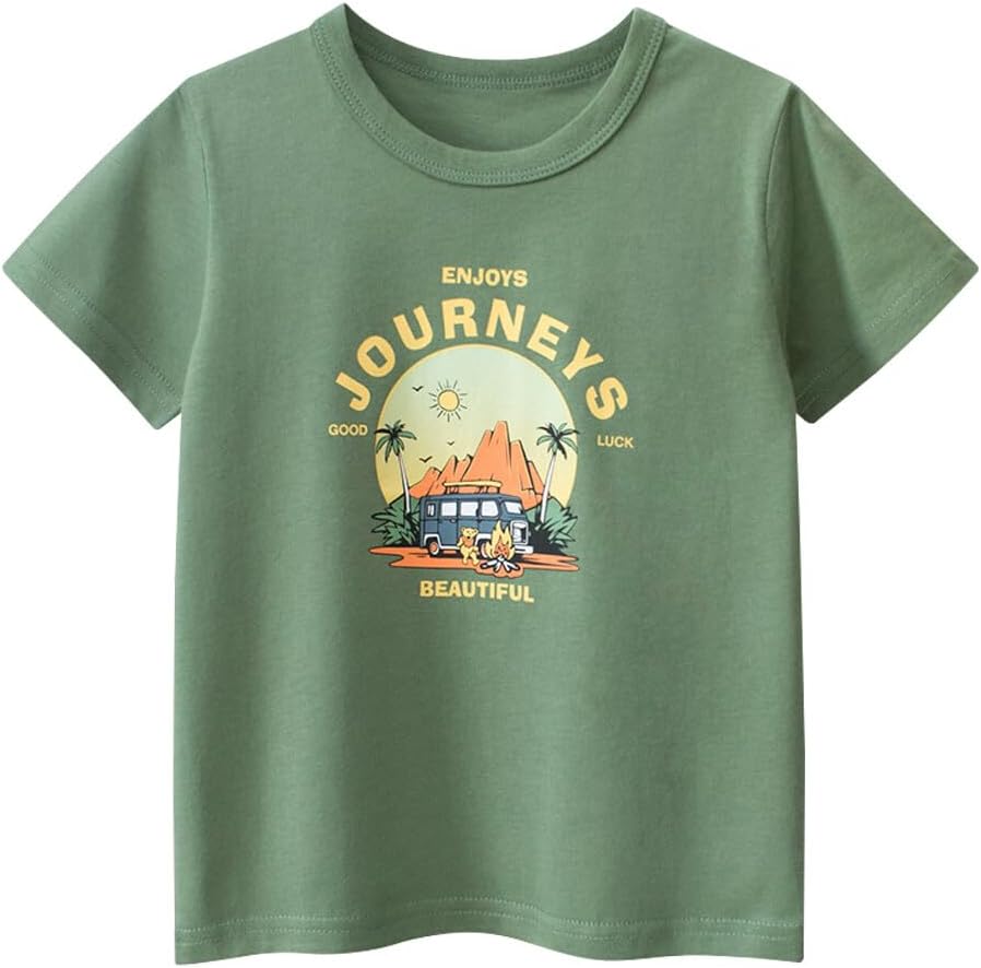Boys' 4-Pack Excavator Short Sleeve Crewneck T-Shirts Top Tee Size 2-7 Years Toddler Boys' Value