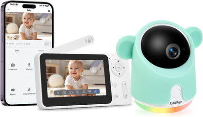 Baby Monitor with Camera and Audio, 1080P Baby Camera Monitor WiFi Smartphone App Control Night