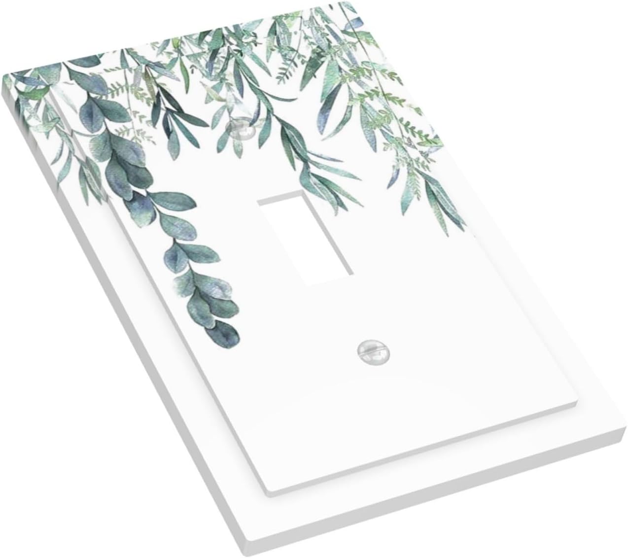 Eucalyptus Leaves Greenery Vine Flowers Simplicity Decorative Light Switch Cover 1 Gang Single