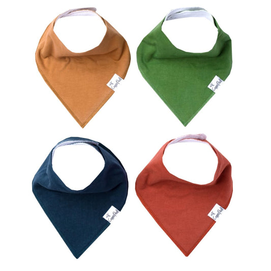 Copper Pearl 4 Pack Soft Cotton Baby Bibs for Drooling and Teething, Absorbent Drool Bibs for Baby