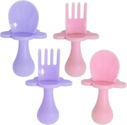 Grabease Baby Spoons Baby Led Weaning Supplies Toddler Forks Feeding, BPA-Free & Phthalate-Free for