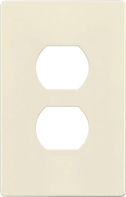 TG Mid-Size Screwless Duplex Wall Plate, Child Safe Receptacle Outlet Cover, Medium Size 1-Gang