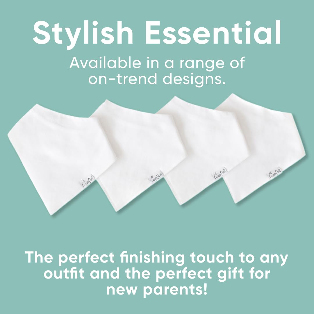 Copper Pearl 4 Pack Soft Cotton Baby Bibs for Drooling and Teething, Absorbent Drool Bibs for Baby