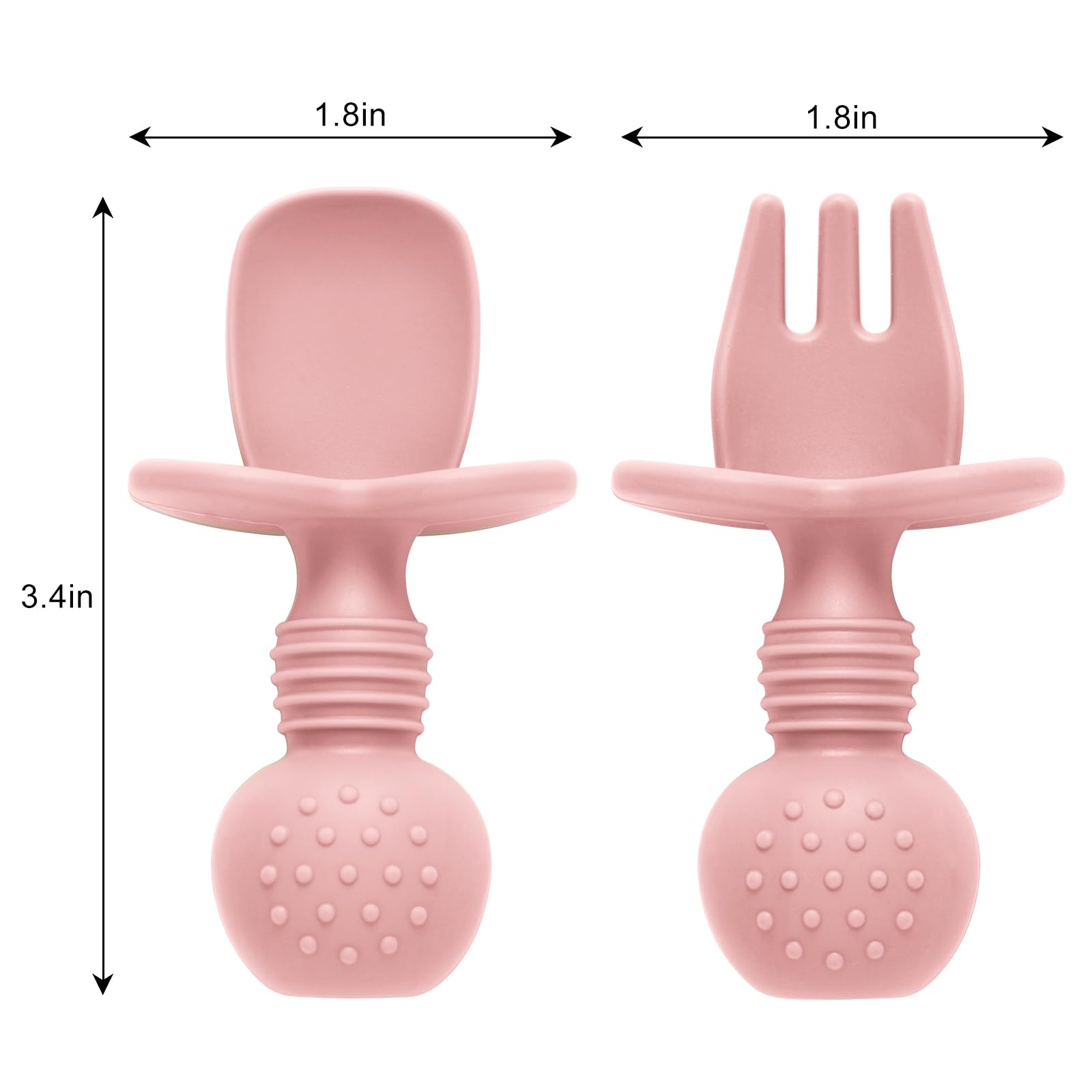 Eascrozn 2 Pack Divided Toddler Plates with Suction, Spoons and Forks Set