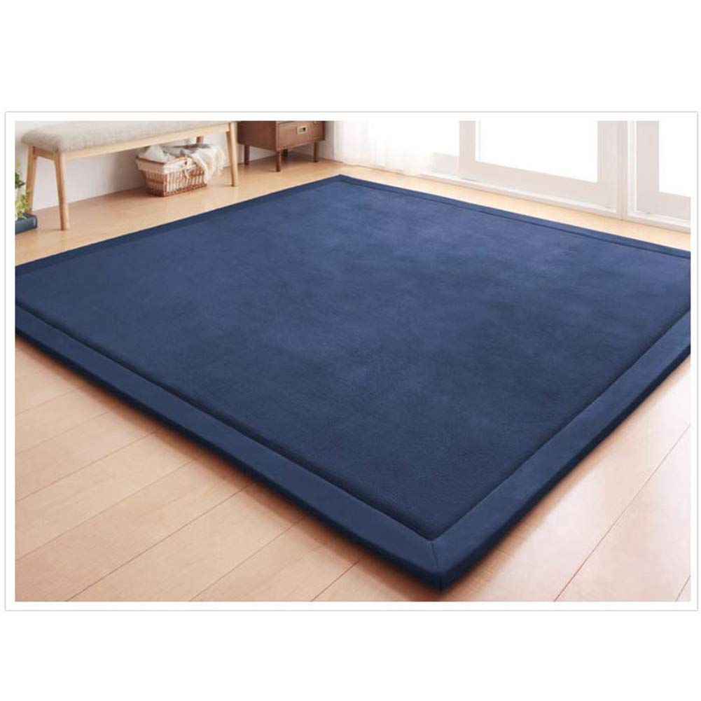 Loartee Nursery Rug Coral Velvet Crawling Rugs Mat Area Rugs Play Crawling Mat(6'8"x 6'8", Dark
