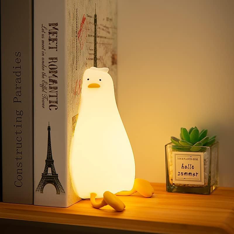 Cute Duck Lamp,Fun Lying Flat Duck/Chicken/Pig/Rabbit/Panda Night Light,LED Squishy Animal Novelty
