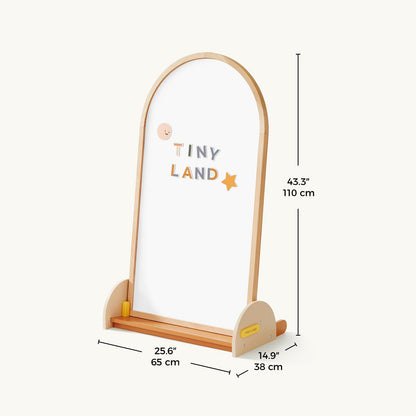 Tiny Land Kids Art Easel, Double-Sided Magnetic Chalkboard & Whiteboard
