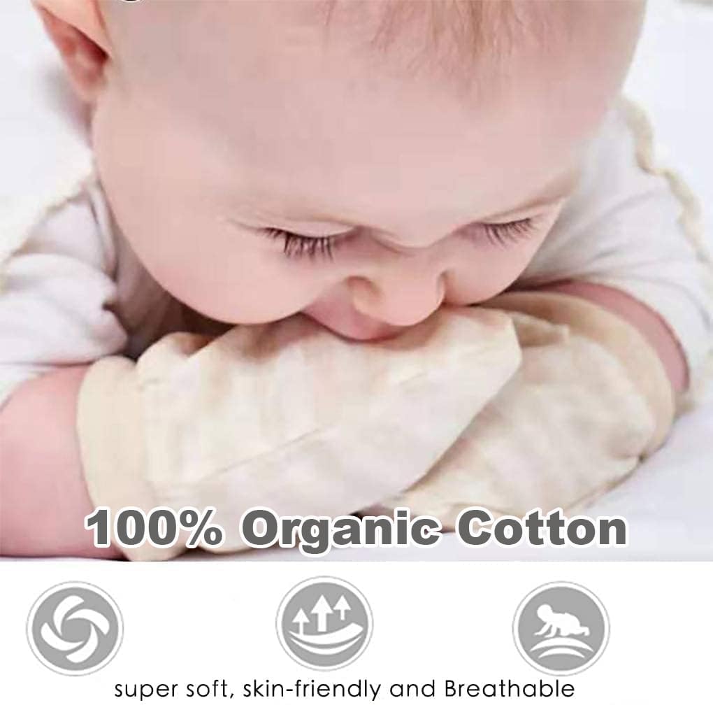 Newborn Mittens No Scratch 100% Organic Cotton 3 Packs Mitts Baby Boy Girl Neutral With String 0-12