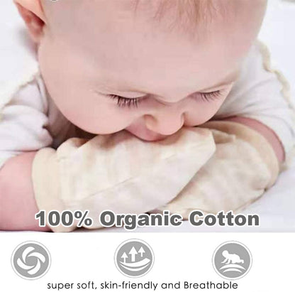 Newborn Mittens No Scratch 100% Organic Cotton 3 Packs Mitts Baby Boy Girl Neutral With String 0-12