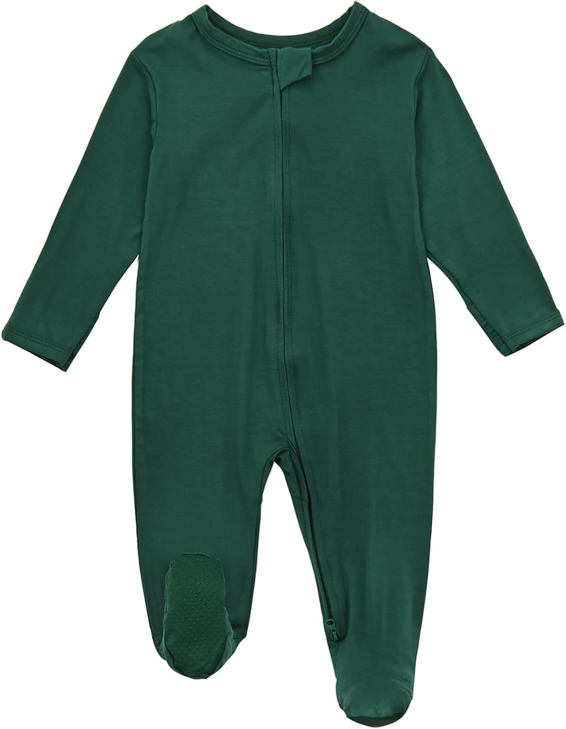 Aablexema Baby Zipper Pajamas Bamboo Rayon, 3pcs Unisex Infant Onesie with Mitten Long Sleeve