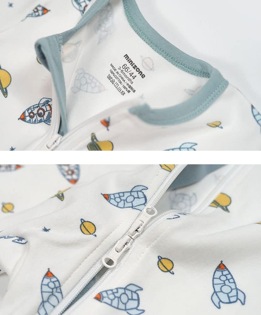 Teach Leanbh Baby Boys Girls 2 Pack 2 Way Zipper Footless Pajamas Cotton Short Sleeve Printing