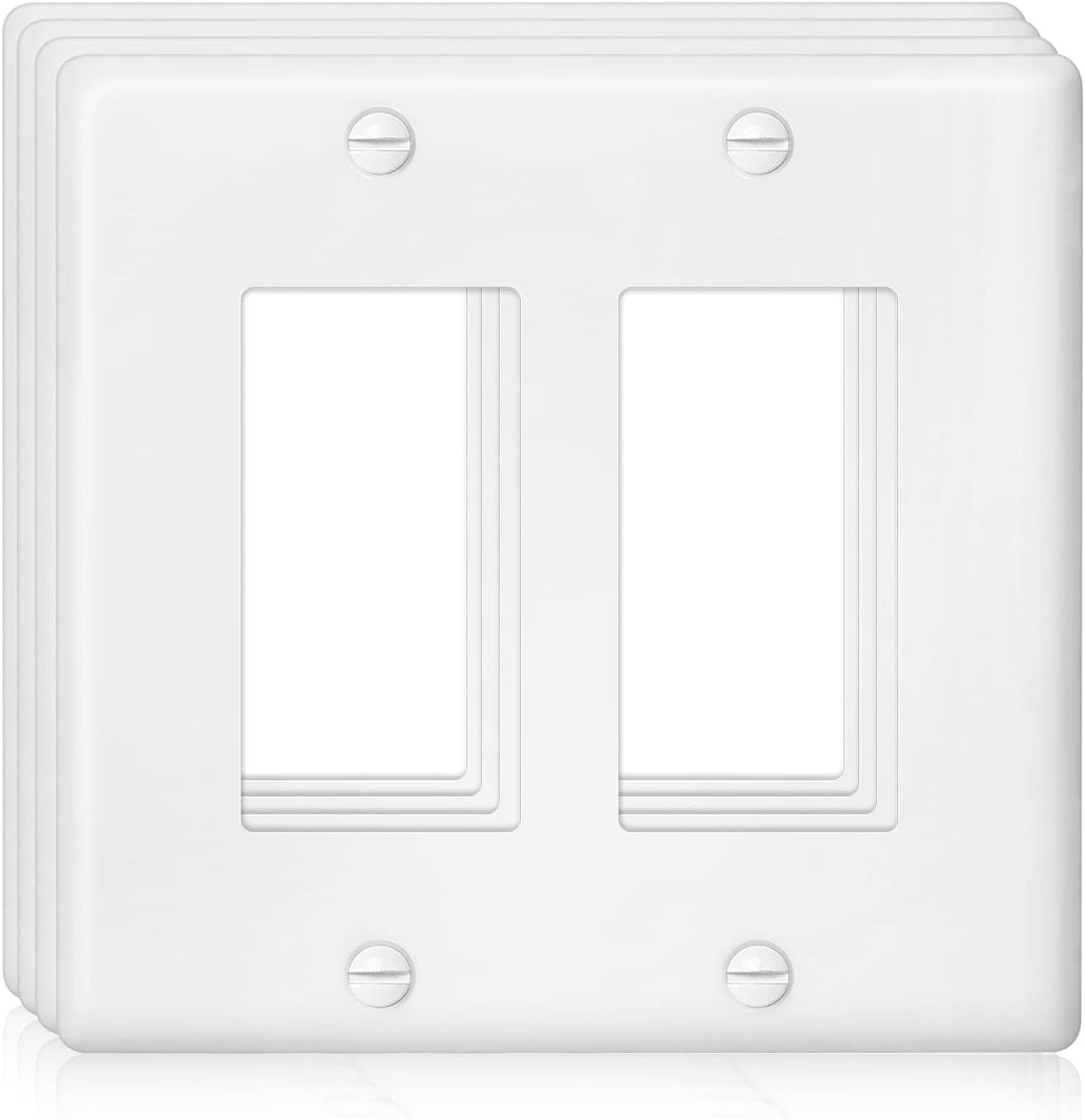 Decorator Wall Plate Double Gang Light Switch Plate Outlet Cover,Unbreakable Polycarbonate
