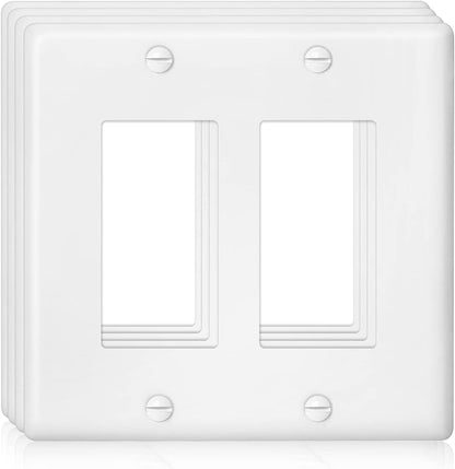 Decorator Wall Plate Double Gang Light Switch Plate Outlet Cover,Unbreakable Polycarbonate