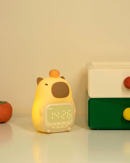 Capybara Alarm Clock with Night Light for Kids, Cute Toddler Alarm Clocks for Bedrooms Ok to Wake