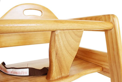 Wooden High Chair for Baby & Toddler – Restaurant-Style Stackable HighChair with Commercial Grade