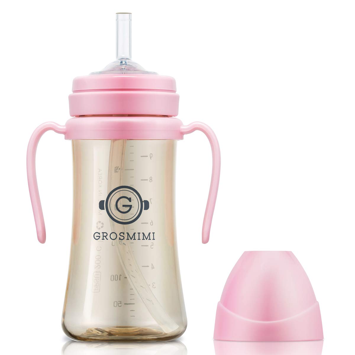 GROSMIMI Spill Proof no Spill Magic Sippy Cup with Straw with Handle for Baby and Toddlers