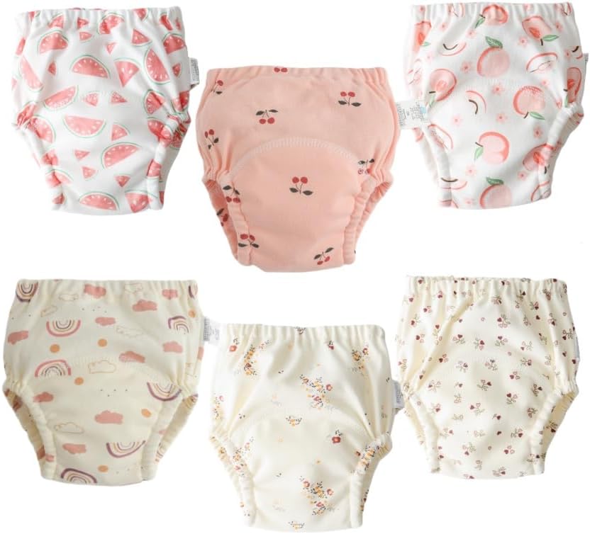 Baby Training Underpants,Soft Cotton Absorbent Potty Training Underwear For Baby Boys And Girls 6