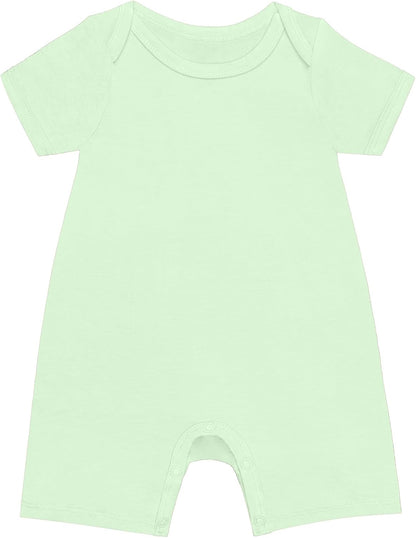 GUISBY Rayon Baby Pajamas, Short Sleeve Footless Rompers, Snap Closure Sleeper for Boy Girls