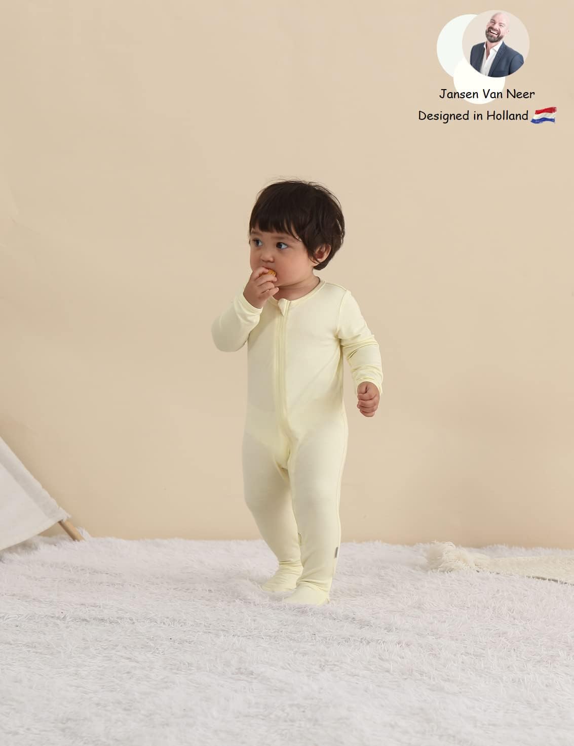 Jimonda Bamboo Baby Pajamas,Unisex Boys Girls One-Piece Footies,Long Sleeve Sleepers 2-Way Zip