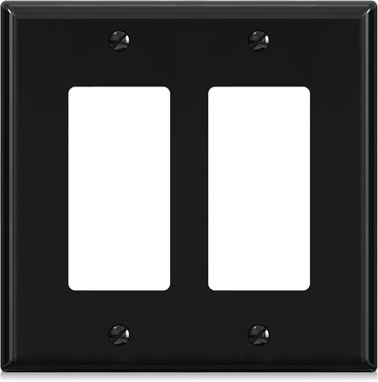 ELEGRP 2-Gang Decorative Wall Plates, Mid-Size 4.88" H x 4.94" L Unbreakable Thermoplastic