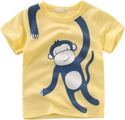 Boys' 4-Pack Excavator Short Sleeve Crewneck T-Shirts Top Tee Size 2-7 Years Toddler Boys' Value