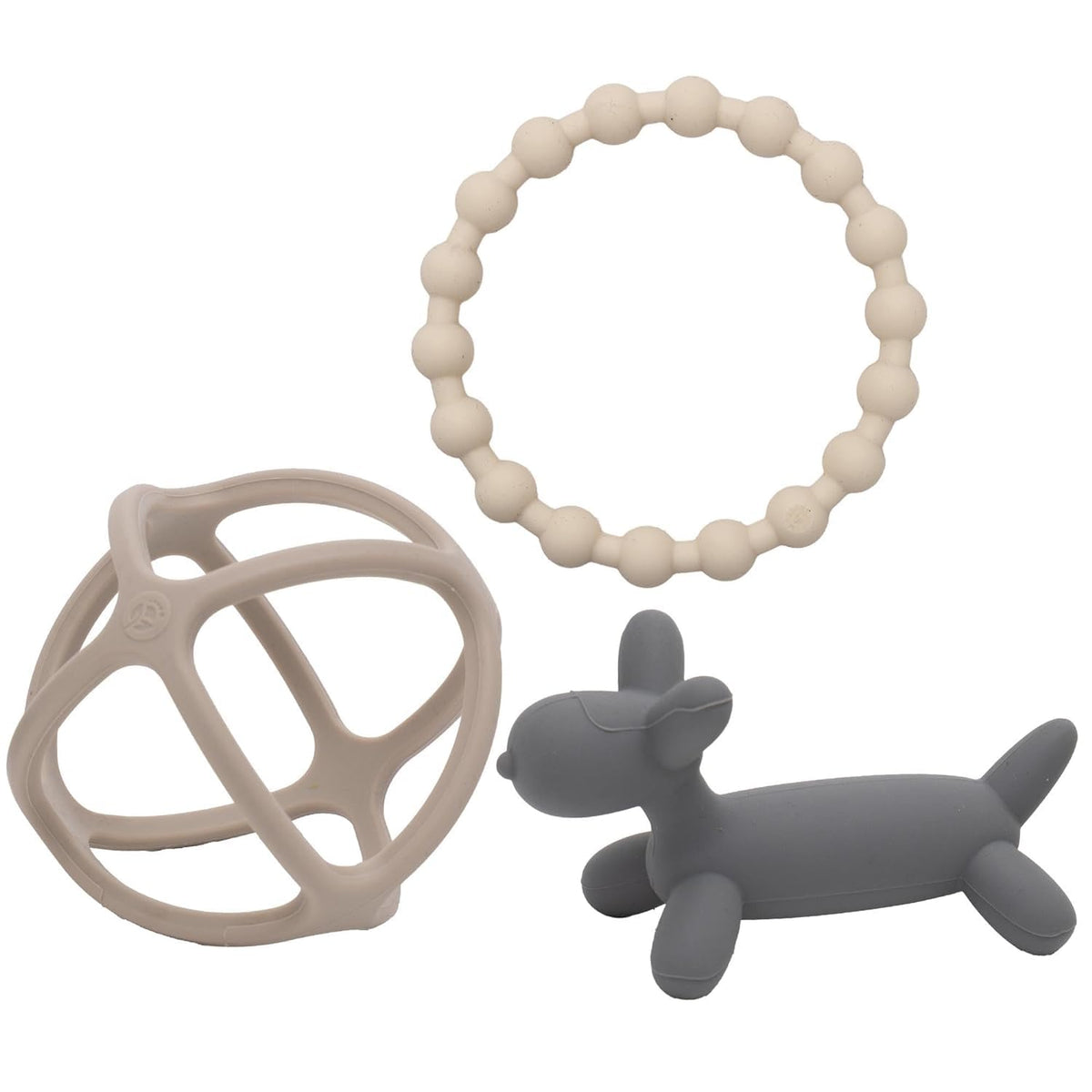 WeeSprout Silicone Baby Teether Toys for Infant Babies and Toddlers, Cute Ring, Puppy Dog, and