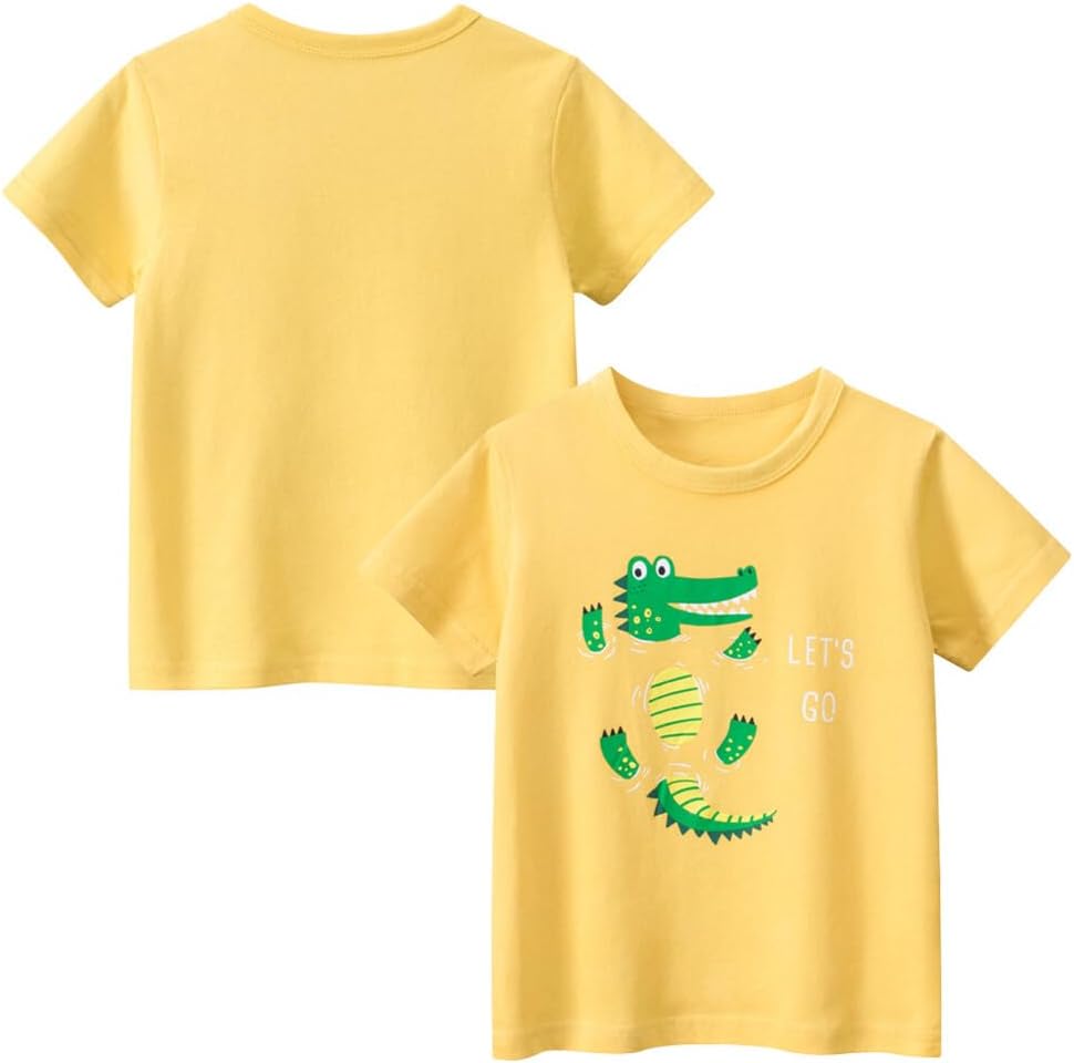 Boys' 4-Pack Excavator Short Sleeve Crewneck T-Shirts Top Tee Size 2-7 Years Toddler Boys' Value