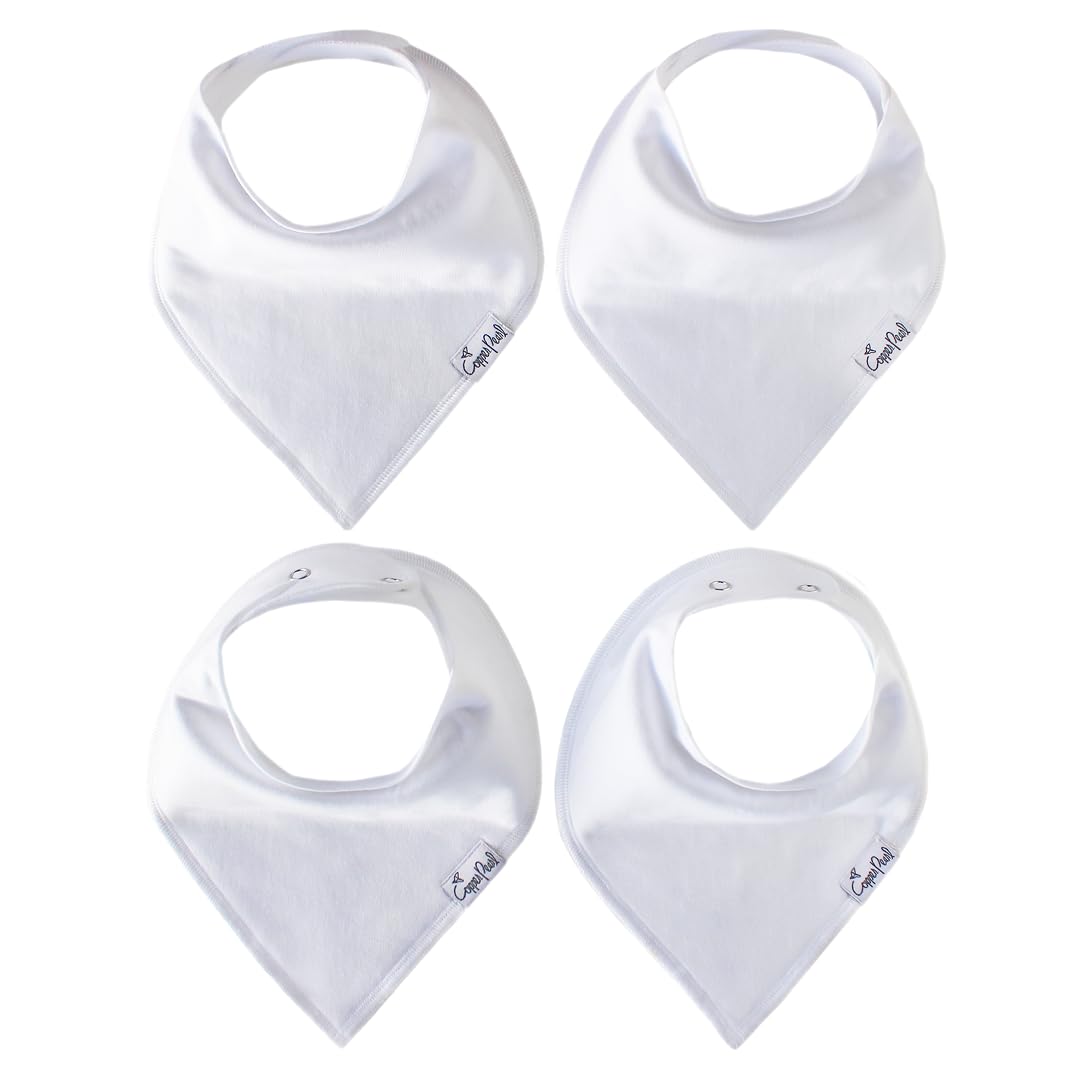 Copper Pearl 4 Pack Soft Cotton Baby Bibs for Drooling and Teething, Absorbent Drool Bibs for Baby