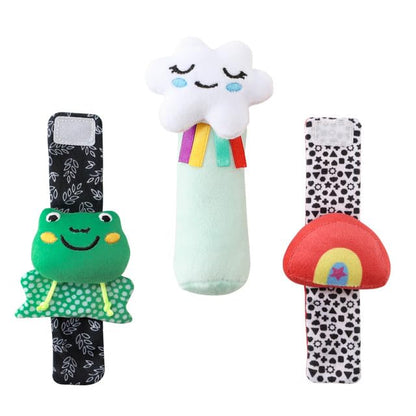 The Peanutshell Sock Rattles Set of 5 - Girl Boy Rattle Socks, Baby Toys 0-6-12 Month, Animal