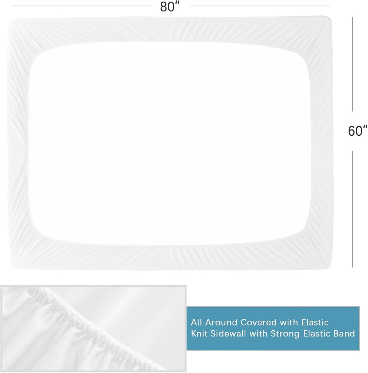2 Pack Queen Mattress Protector Waterproof, Noiseless & Soft Coverage Queen Size Mattress Cover