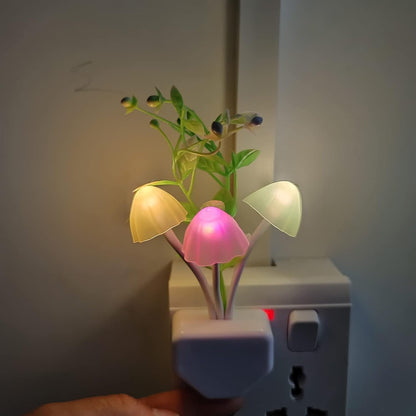 AUSAYE 4 Pack Plug in Night Light, Color Changing Mushroom Light LED Nightlights with Smart Dusk to