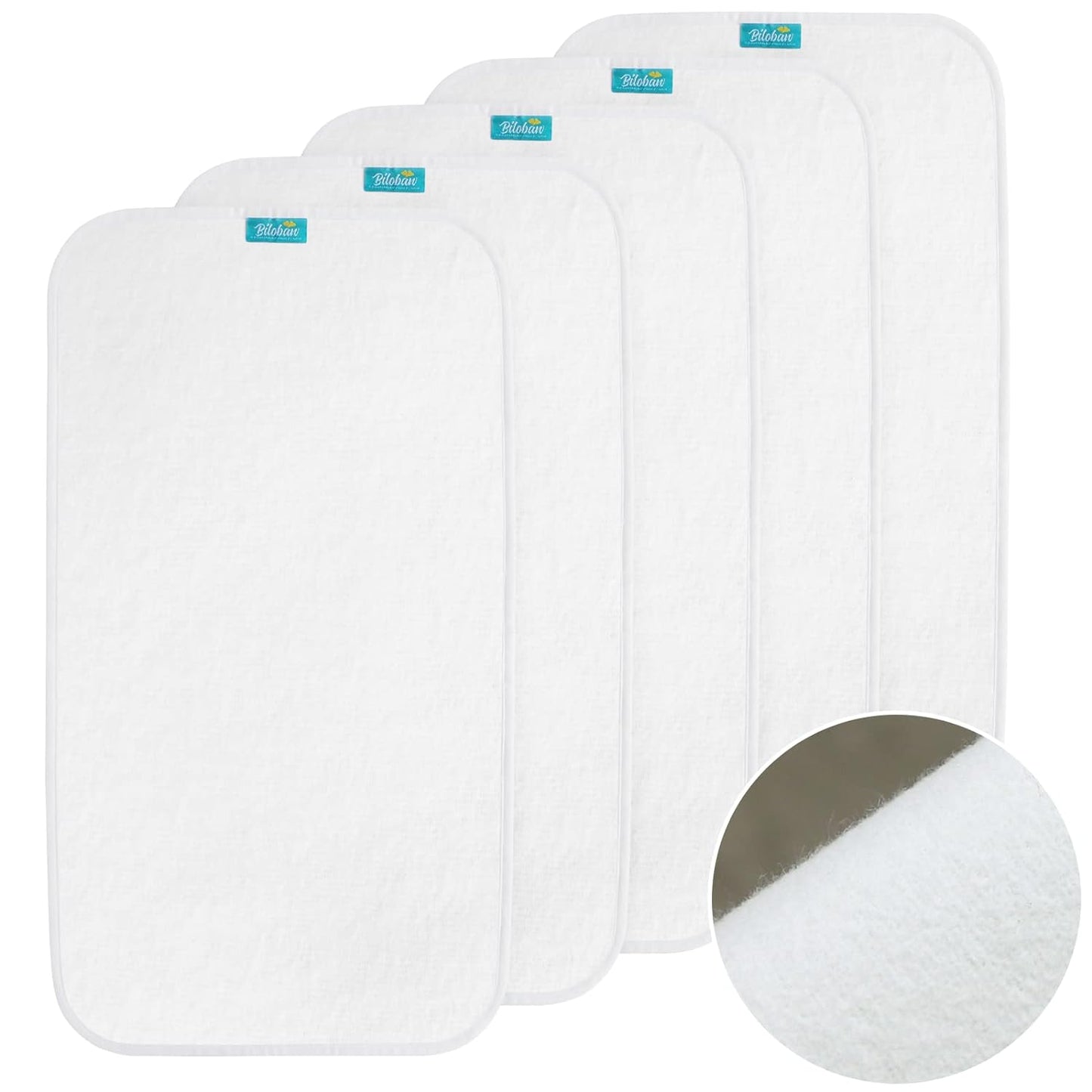 Changing Pad Liner 5 Count Waterproof Baby Diaper Changing Pad Cover 28" X 15" Larger Cotton