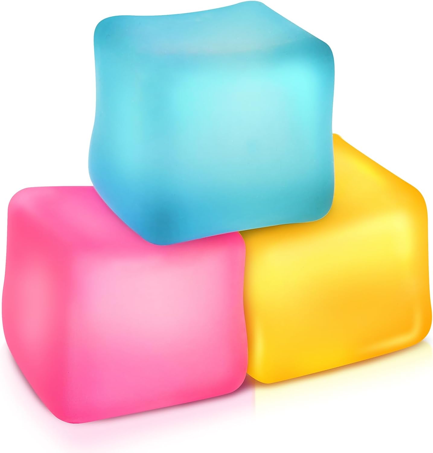 Fidget Toy Stress Cube 3 Pack - Squishy Fidget Toys for Anxiety Relief, High Density Gel Filled