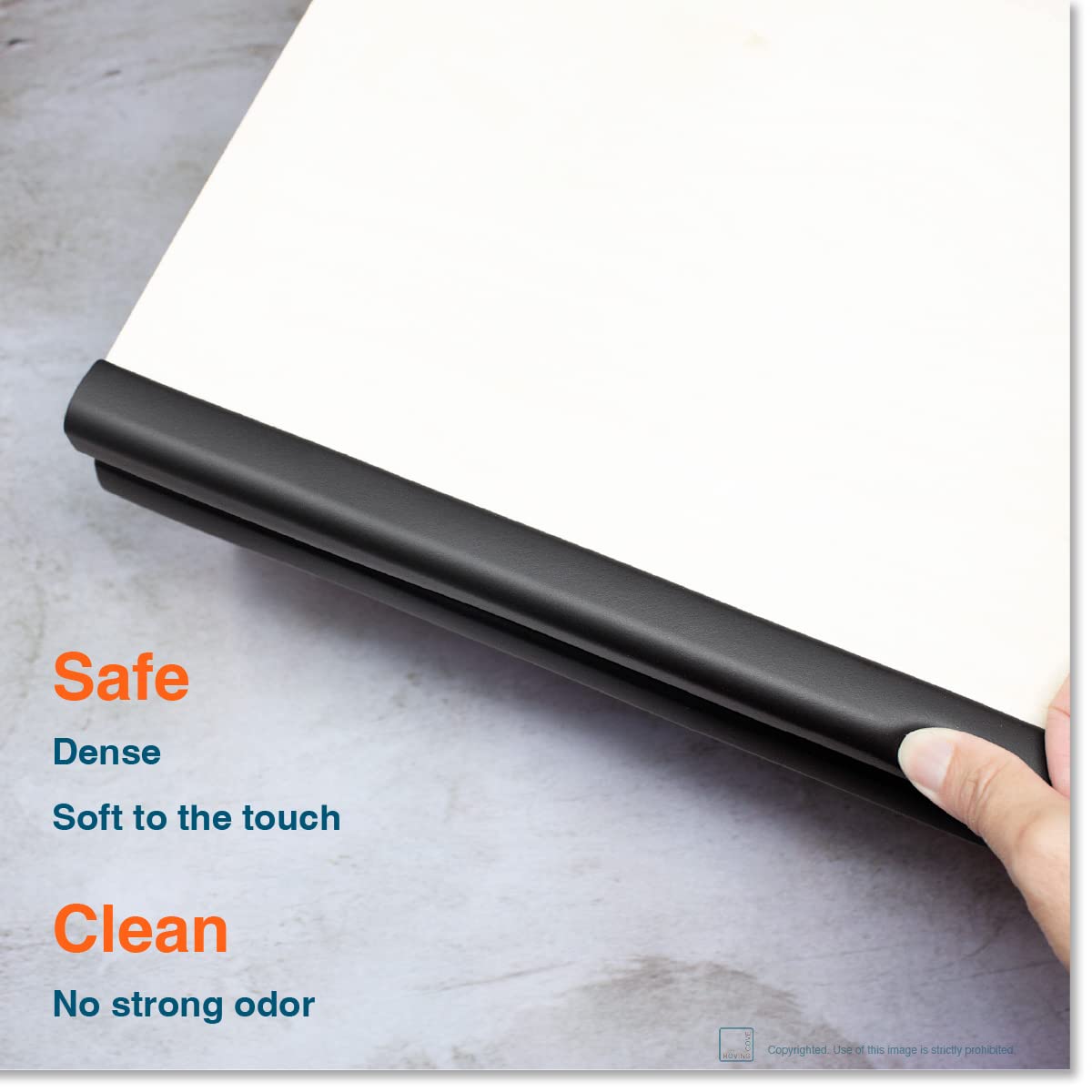 Roving Cove Slim-Fit Edge Protector for Baby Proofing (9ft Small Edge Only), Soft Rubber Foam