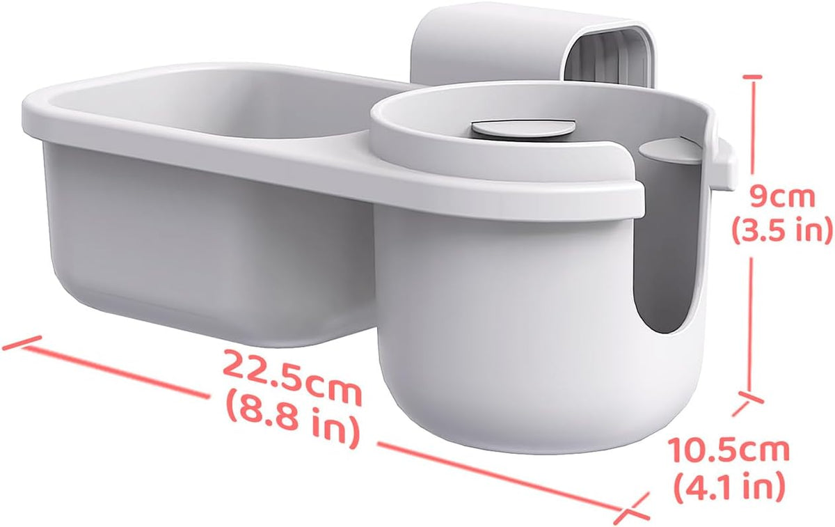SnackPod Child Cup & Snack Holder for Convertible Car Seats & Strollers - BPA Free - Grey