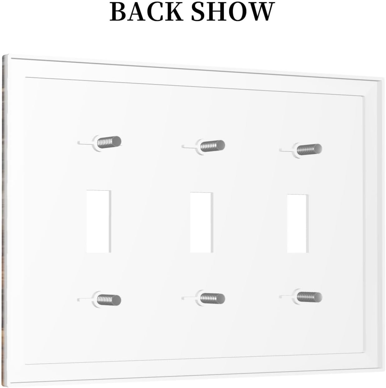 Brown Marble Granite Golden Lines Print Decorative Switch Plates 3 Gang Wall Plate Triple Toggle