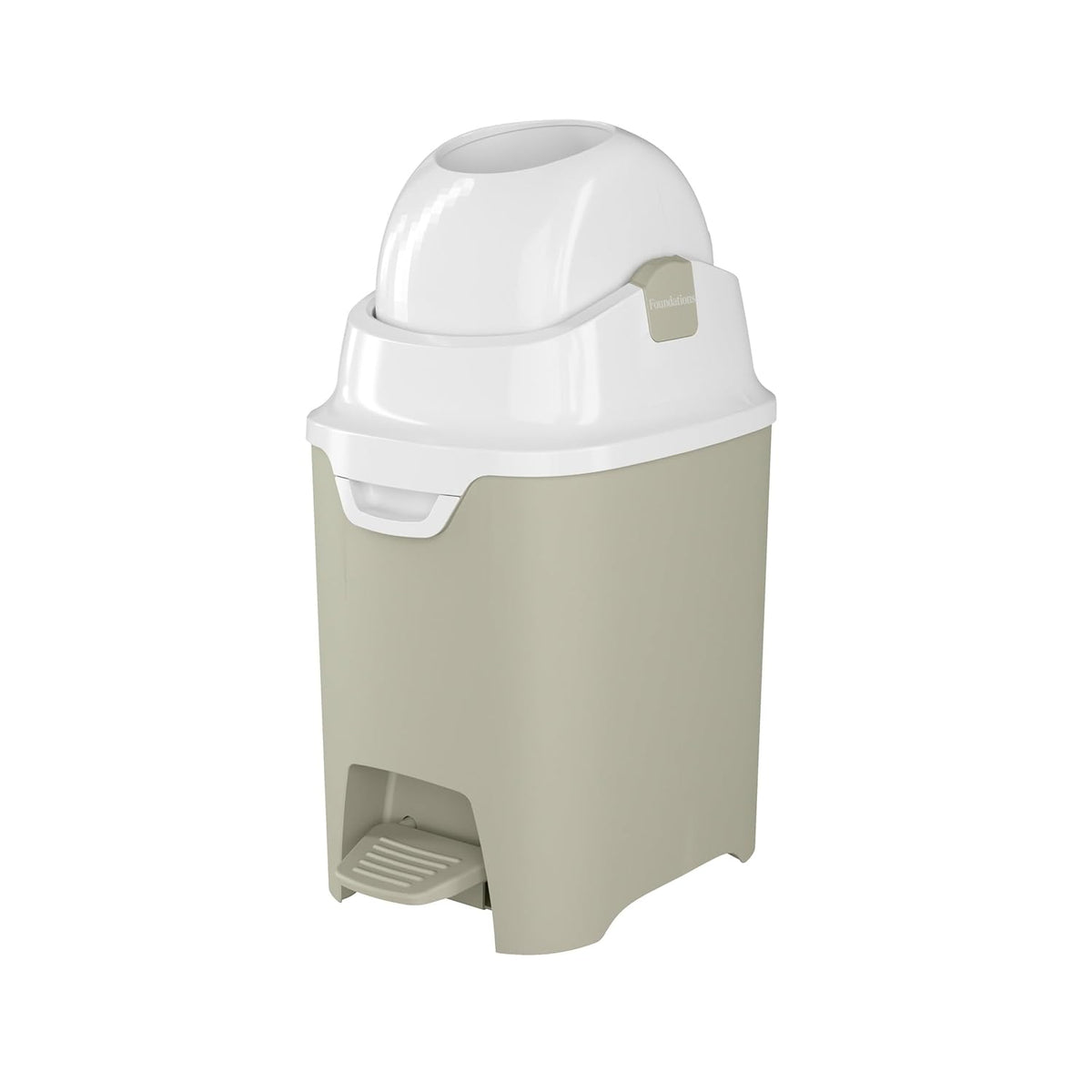 Foundations Mini Hands-Free Diaper Pail with Airtight Lid - Durable & Odorless Diaper Disposal