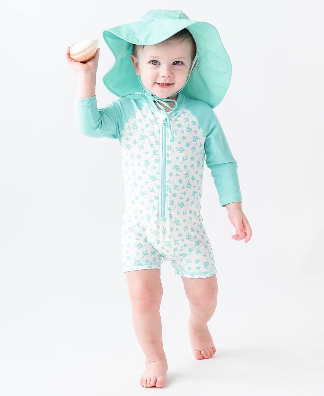 RUGGEDBUTTS Baby/Toddler Boy Swimsuit, One Piece Zipper Rash Guard Sunsuit with UPF 50+ Sun
