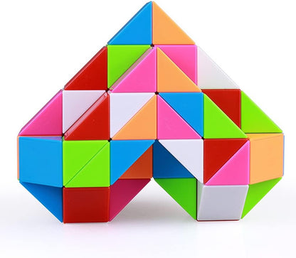 Fidget Magic Snake Cube Puzzles Twist Ruler Speed Cubes Brain Teaser Game Toys for Kids (60 BLOCK