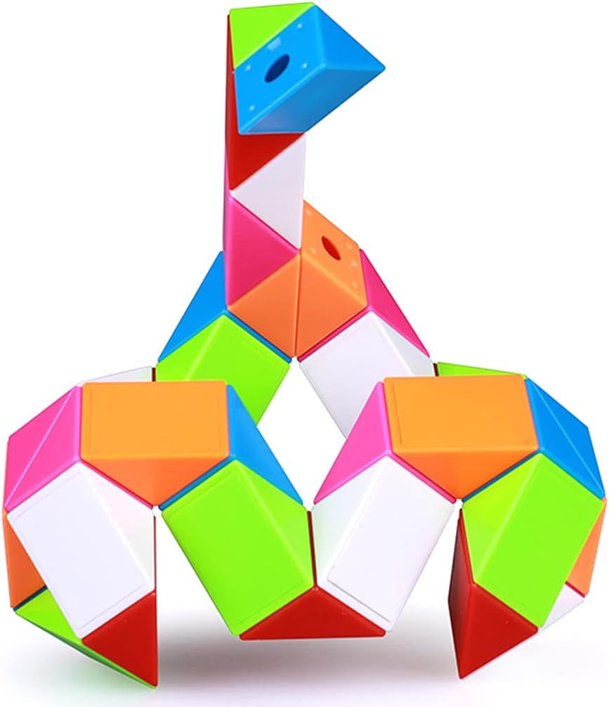 Fidget Magic Snake Cube Puzzles Twist Ruler Speed Cubes Brain Teaser Game Toys for Kids (36 Block