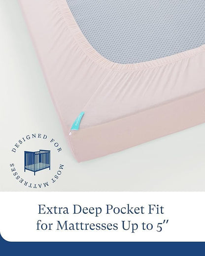 Supersoft Pack and Play Sheets Fitted, Premium Bamboo Viscose Mini Crib Sheets, Pack N Play