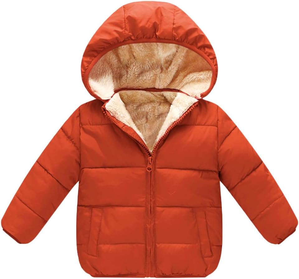 Baby Girls Boys' Winter Fleece Jackets With Hooded Toddler Cotton Dress Warm Lined Coat Outer