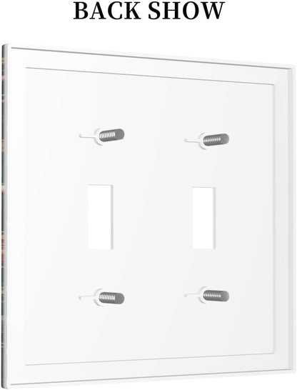 Decorative Switch Plates Baroque Vintage Peony Flower Floral 2 Gang Double Toggle Outlet Light