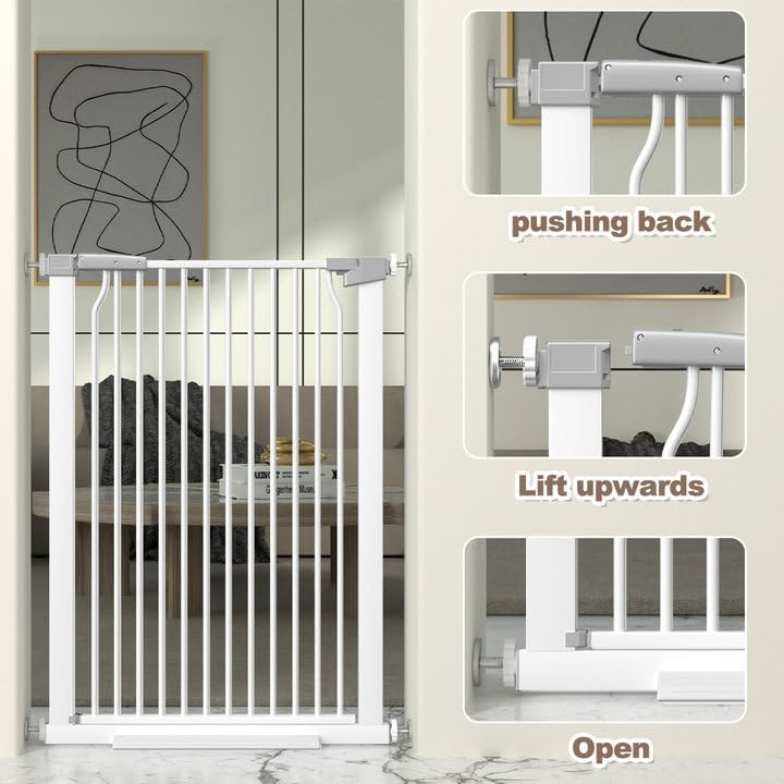 41" Extra Tall and Wide Baby Gate, 65.8-68.5'' Wide Pet Cat Gate for Doorway, Extra Wide Pressure