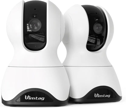 VIMTAG 2.5K Indoor Cameras for Home Security 2-Pack – Pet, Dog, Cat & Baby Monitor with Phone App